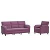 vidaXL Sofos komplektas 2 pcs Violetinė Aksomas