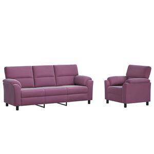 vidaXL Sofos komplektas 2 pcs Violetinė Aksomas