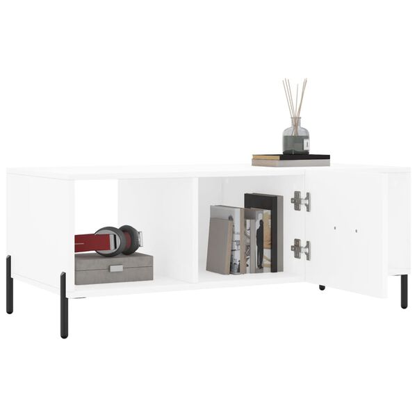 vidaXL Kavos staliukas, baltos spalvos, 102x50x40cm, apdirbta mediena