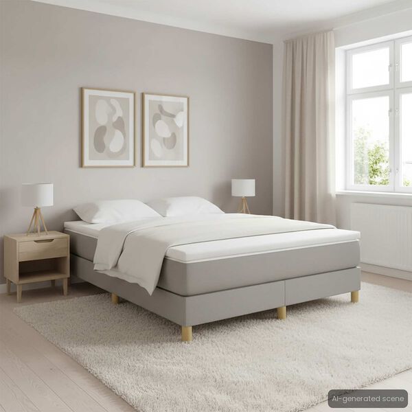 vidaXL Lovos rėmas su spyruoklėmis, &scaron;viesiai pilkas, 140x200cm, audinys