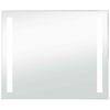 vidaXL Sieninis vonios kambario veidrodis su LED, 80x60cm