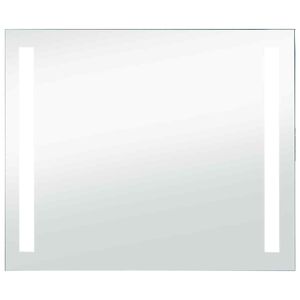 vidaXL Sieninis vonios kambario veidrodis su LED, 80x60cm
