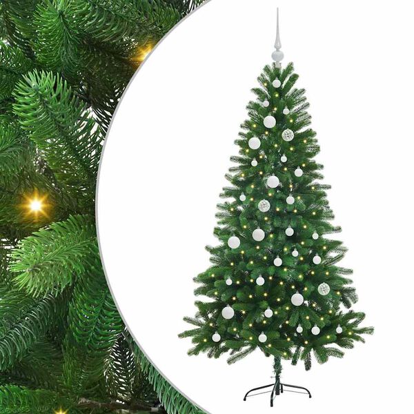 vidaXL Kalėdų eglutė su 150 LED s stovu Žalia 150 cm PE