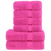vidaXL Rank&scaron;luosčių rinkinys SOLUND, 6vnt., rožiniai, 600g/m&sup2;