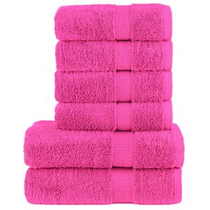 vidaXL Rank&scaron;luosčių rinkinys SOLUND, 6vnt., rožiniai, 600g/m&sup2;