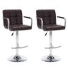 vidaXL Baro taburetės, 2 vnt., rudos spalvos, dirbtinė oda
