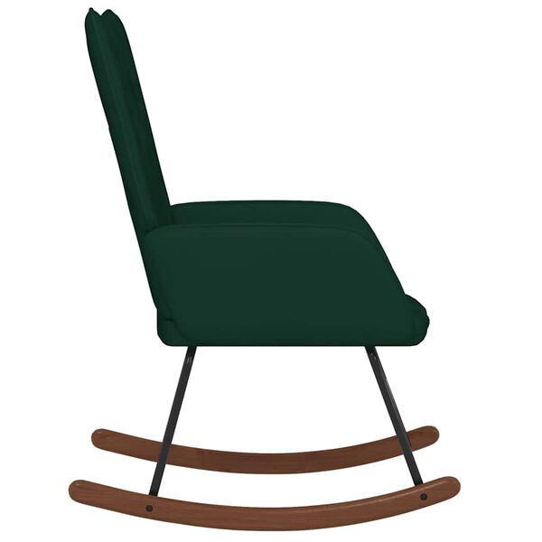 vidaXL Supama kėdė, tamsiai žalios spalvos, aksomas