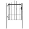 vidaXL Tvora vartai ASTEN 100 x 125 cm Metalas Juoda Užrakintas