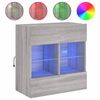 vidaXL Sieninė TV spintelė su LED lemputėmis, pilka, 58,5x30x60,5cm