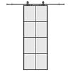 vidaXL Stumdomos durys su įrangos rinkiniu, juodas, 76x205 cm, ESG ir