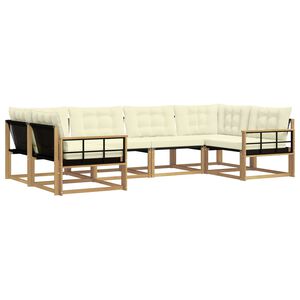vidaXL Lauko sofos komplektas su pagalve 6 pcs Balta ir kreminė
