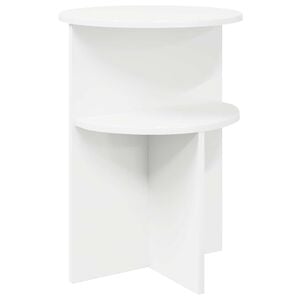 vidaXL &Scaron;oninis stalas Balta &Oslash; 39,5 x 55 cm Apdirbta mediena