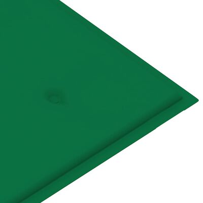 vidaXL Sodo suoliukas su žalia pagalvėle, 120cm, tikmedžio masyvas