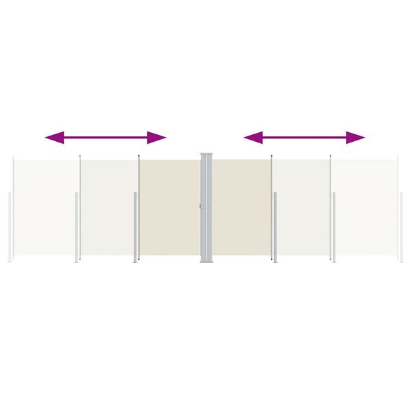 vidaXL Ištraukiama šoninė pertvara, kreminės spalvos, 180x600cm