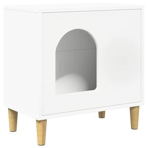 vidaXL Katės namelis Balta 51 x 30 x 52 cm Apdirbta mediena