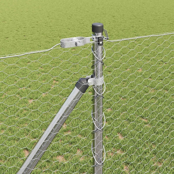 vidaXL Tvorelės stulpas Sidabro 100 x 1,4 m (25 mm tinklas) Plienas