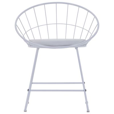 vidaXL Valgomojo kėdės, 2vnt., baltos spalvos, plienas