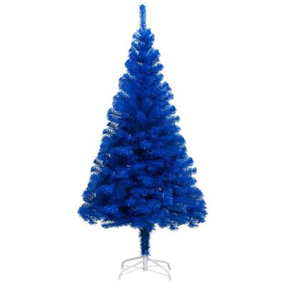 vidaXL Dirbtinė apšviesta Kalėdų eglutė su stovu, mėlyna, 240cm, PVC