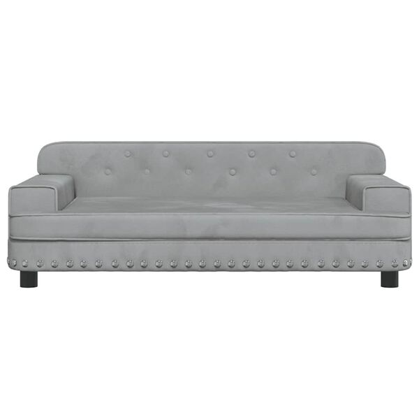 vidaXL Vaiki&scaron;ka sofa, &scaron;viesiai pilkos spalvos, 90x53x30cm, aksomas