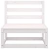 vidaXL Sodo poilsio baldų komplektas, 4 dalių, baltas, pušies masyvas