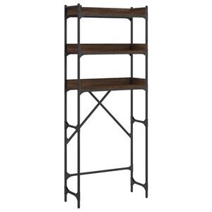 vidaXL Skalbimo ma&scaron;inos lentyna, ruda ąžuolo, 67x25x163cm, mediena