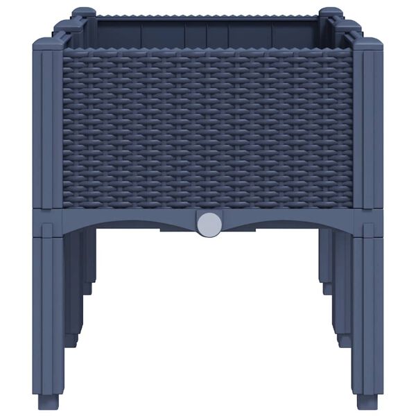 vidaXL Sodo lovelis su kojomis, melsvai pilkos spalvos, 80x40x42cm, PP