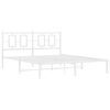 vidaXL Metalinis lovos rėmas su galvūgaliu, baltos spalvos, 160x200cm