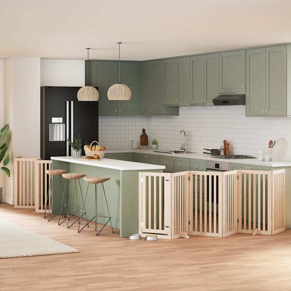 vidaXL Varteliai &scaron;unims su durimis, 15 segmentų, 750cm, tuopos mediena