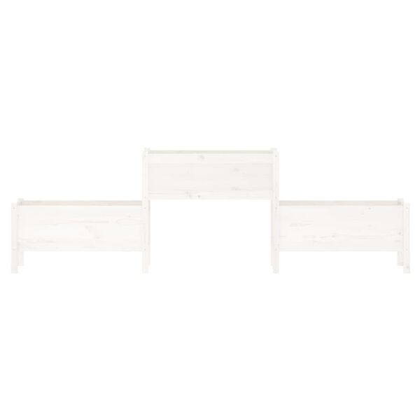 vidaXL Lovelis, baltos spalvos, 245,5x44x75cm, pušies medienos masyvas