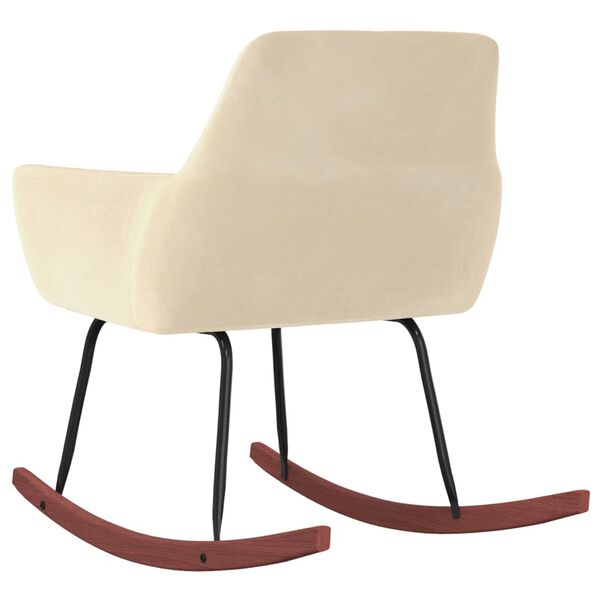 vidaXL Supama kėdė, kreminės spalvos, aksomas