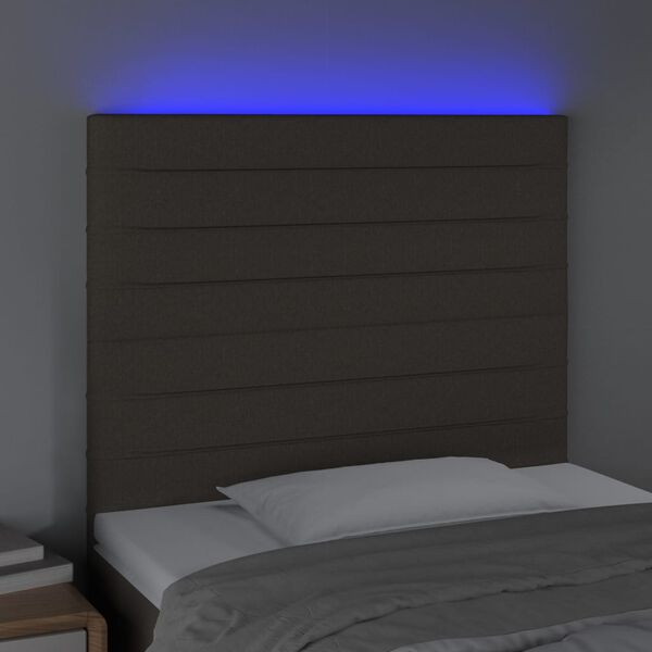 vidaXL Galvūgalis su LED, taupe spalvos, 80x5x118/128cm, audinys