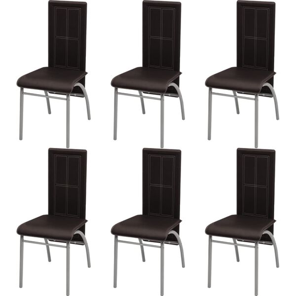 vidaXL Septynių Dalių Valgomojo Baldų Komplektas, Ruda