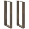 vidaXL Baro stalo kojos, U formos, 2 vnt., natūralus plienas, 40x(90-91) cm, plienas