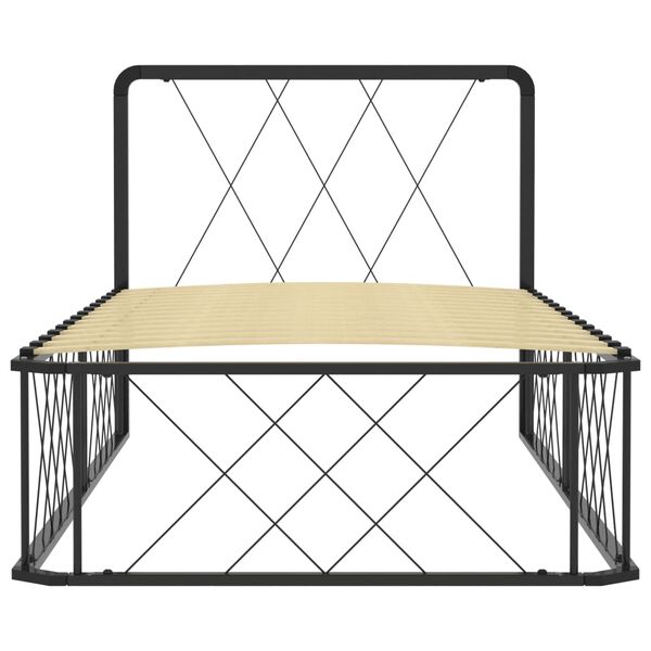 vidaXL Lovos rėmas, juodos spalvos, 90x200cm, metalas