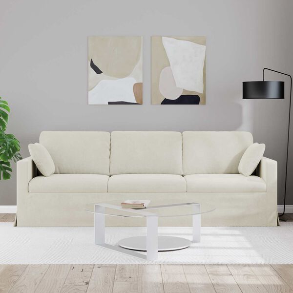 vidaXL Sofa Kreminė 228 x 78 x 80 cm Aksomas