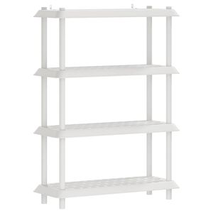 vidaXL Lentynų sistema 4 lygiai 100 x 40 x 136,5 cm PP Balta