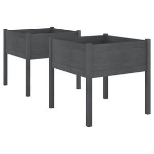 vidaXL Sodo loveliai, 2vnt., pilki, 70x70x70cm, pu&scaron;ies masyvas