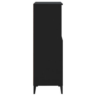vidaXL Komoda, juodos spalvos, 60x36x110cm, apdirbta mediena