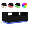 vidaXL Kavos staliukas su LED lemputėmis, juodo ąžuolo spalvos, 90x49x40 cm