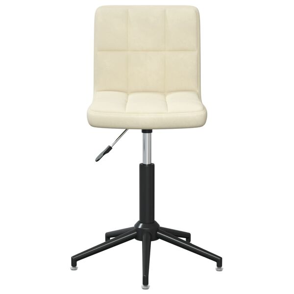 vidaXL Pasukama valgomojo kėdė, kreminės spalvos, aksomas