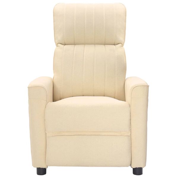 vidaXL Masažinis krėslas, kreminės spalvos, audinys