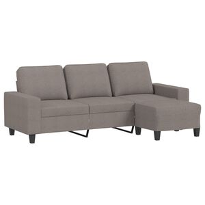 vidaXL Trivietė sofa su pakoja, taupe spalvos, 180cm, audinys