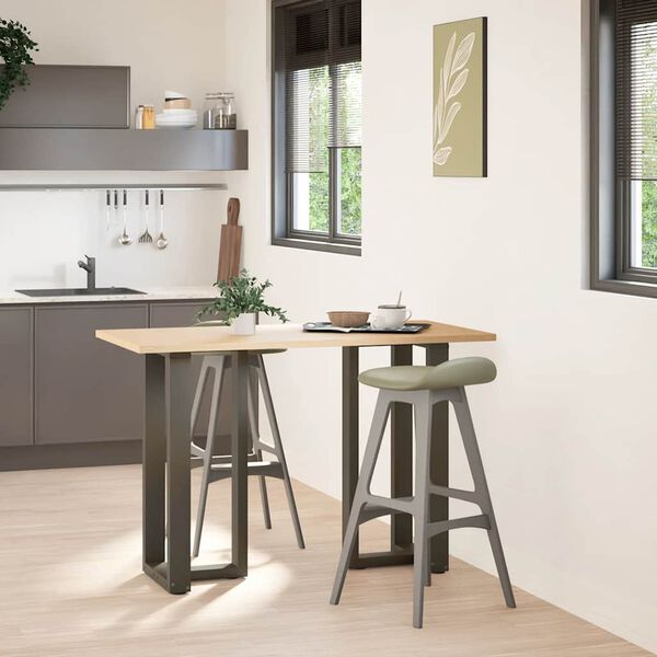 vidaXL Baro stalo kojos, T formos, 2 vnt., juodos, 40x35x(90-91) cm, plienas