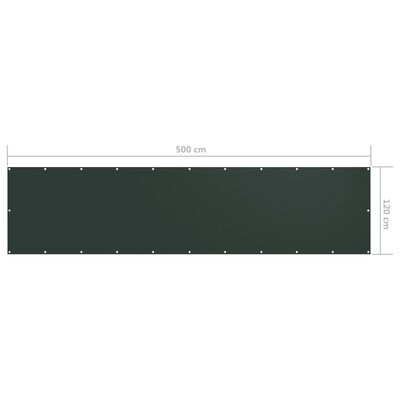 vidaXL Balkono pertvara, tamsiai žalia, 120x500cm, oksfordo audinys