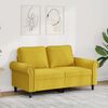 vidaXL Dvivietė sofa, geltonos spalvos, 120cm, aksomas
