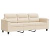 vidaXL Trivietė sofa, smėlio spalvos, 180cm, mikropluo&scaron;to audinys