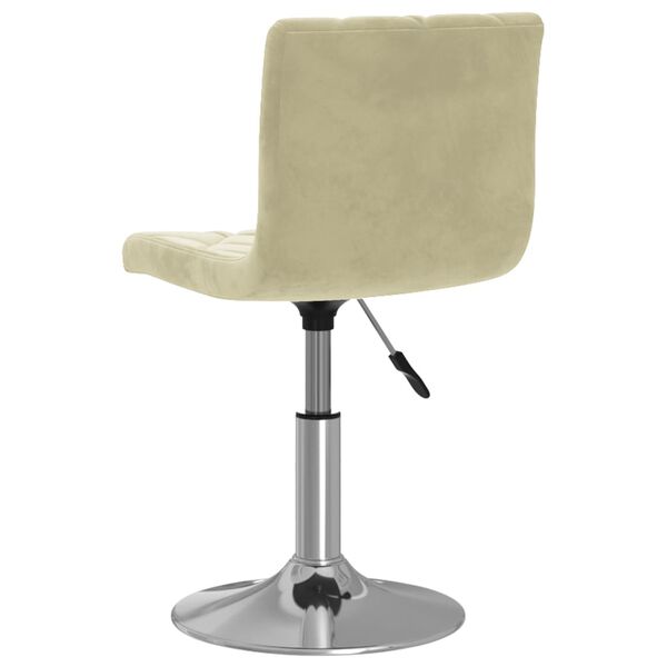 vidaXL Pasukama valgomojo kėdė, kreminės spalvos, aksomas (333653)