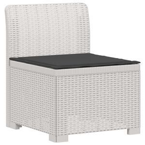 vidaXL 1-Vietis Sodo Sofas su Pagalvėle, Atrodo kaip Ratano PP Balta