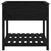 vidaXL Lovelis su lentyna, juodas, 82,5x82,5x81cm, pušies masyvas