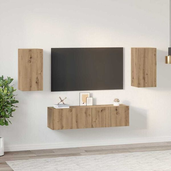 vidaXL TV spintelių komplektas 4 pcs artisano ąžuolo 30.5 x 30 x 60 cm